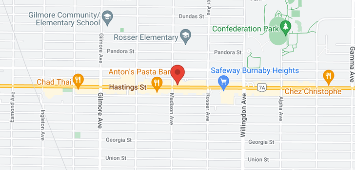 map of 303 4307 HASTINGS STREET